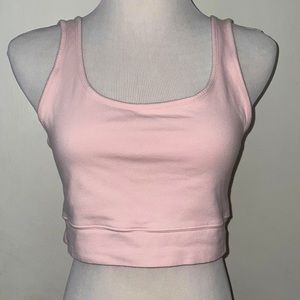 American Eagle crop top sports bra tank belly shirt gym yoga athletic pink L